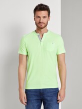 Gestreiftes Henley-T-Shirt - Männer - neon green white fine stripe Gestreiftes Henley-T-Shirt - Männer - neon green white fine stripe - 1 - TOM TAILOR