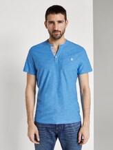 Gestreiftes Henley-T-Shirt - Männer - blue fine stripe Gestreiftes Henley-T-Shirt - Männer - blue fine stripe - 1 - TOM TAILOR