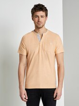 Gestreiftes Henley-T-Shirt - Männer - yellow white fine stripe Gestreiftes Henley-T-Shirt - Männer - yellow white fine stripe - 1 - TOM TAILOR