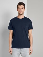 Meliertes T-Shirt mit Bio-Baumwolle - Männer - Sky Captain Blue Meliertes T-Shirt mit Bio-Baumwolle - Männer - Sky Captain Blue - 1 - TOM TAILOR