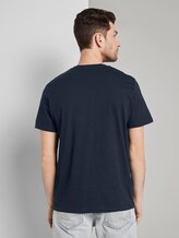 Meliertes T-Shirt mit Bio-Baumwolle - Männer - Sky Captain Blue Meliertes T-Shirt mit Bio-Baumwolle - Männer - Sky Captain Blue - 2 - TOM TAILOR