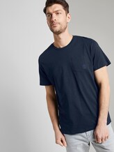 Meliertes T-Shirt mit Bio-Baumwolle - Männer - Sky Captain Blue Meliertes T-Shirt mit Bio-Baumwolle - Männer - Sky Captain Blue - 5 - TOM TAILOR