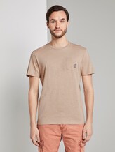 Meliertes T-Shirt mit Bio-Baumwolle - Männer - Silver Ecru Meliertes T-Shirt mit Bio-Baumwolle - Männer - Silver Ecru - 1 - TOM TAILOR