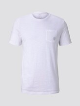 Meliertes T-Shirt mit Bio-Baumwolle - Männer - White Meliertes T-Shirt mit Bio-Baumwolle - Männer - White - 7 - TOM TAILOR