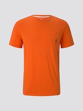Meliertes T-Shirt mit Bio-Baumwolle - Männer - true orange Meliertes T-Shirt mit Bio-Baumwolle - Männer - true orange - 7 - TOM TAILOR