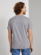 Basic T-Shirt - Mannen - navy offwhite streaky inject Basic T-Shirt - Mannen - navy offwhite streaky inject - 2 - TOM TAILOR
