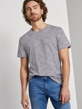 Basic T-Shirt - Mannen - navy offwhite streaky inject Basic T-Shirt - Mannen - navy offwhite streaky inject - 5 - TOM TAILOR