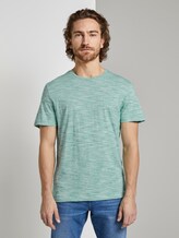 Basic Two-Tone T-Shirt - Männer - green offwhite streaky inject Basic Two-Tone T-Shirt - Männer - green offwhite streaky inject - 1 - TOM TAILOR