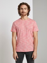 Basic Two-Tone T-Shirt - Männer - red offwhite streaky inject Basic Two-Tone T-Shirt - Männer - red offwhite streaky inject - 1 - TOM TAILOR