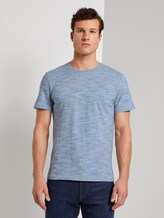 Basic T-Shirt - Mannen - blue streaky inject Basic T-Shirt - Mannen - blue streaky inject - 1 - TOM TAILOR