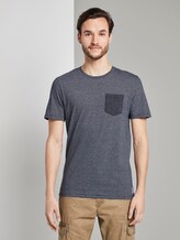 Gestreiftes T-Shirt mit Brusttasche - Männer - navy mocktwist stripe Gestreiftes T-Shirt mit Brusttasche - Männer - navy mocktwist stripe - 1 - TOM TAILOR