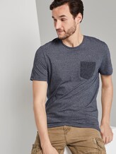 Gestreiftes T-Shirt mit Brusttasche - Männer - navy mocktwist stripe Gestreiftes T-Shirt mit Brusttasche - Männer - navy mocktwist stripe - 5 - TOM TAILOR