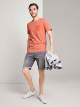 Gestreiftes T-Shirt mit Brusttasche - Männer - orange mocktwist stripe Gestreiftes T-Shirt mit Brusttasche - Männer - orange mocktwist stripe - 3 - TOM TAILOR