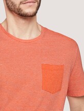 Gestreiftes T-Shirt mit Brusttasche - Männer - orange mocktwist stripe Gestreiftes T-Shirt mit Brusttasche - Männer - orange mocktwist stripe - 9 - TOM TAILOR