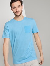 Gestreiftes T-Shirt mit Brusttasche - Männer - teal mocktwist stripe Gestreiftes T-Shirt mit Brusttasche - Männer - teal mocktwist stripe - 5 - TOM TAILOR