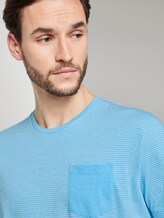 Gestreiftes T-Shirt mit Brusttasche - Männer - teal mocktwist stripe Gestreiftes T-Shirt mit Brusttasche - Männer - teal mocktwist stripe - 9 - TOM TAILOR