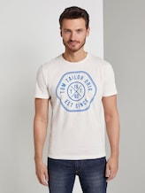 T-Shirt mit Print - Männer - Off White T-Shirt mit Print - Männer - Off White - 1 - TOM TAILOR