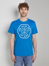 T-Shirt mit Print - Männer - Electric Teal Blue T-Shirt mit Print - Männer - Electric Teal Blue - 1 - TOM TAILOR