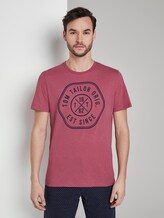 T-Shirt mit Print - Männer - wine rose pink T-Shirt mit Print - Männer - wine rose pink - 1 - TOM TAILOR