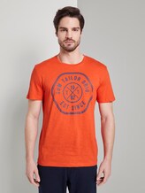 T-Shirt mit Print - Männer - tomato red T-Shirt mit Print - Männer - tomato red - 1 - TOM TAILOR