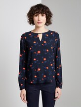 Blusenshirt mit Print - Frauen - navy orange flower design Blusenshirt mit Print - Frauen - navy orange flower design - 1 - TOM TAILOR