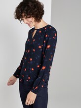Blusenshirt mit Print - Frauen - navy orange flower design Blusenshirt mit Print - Frauen - navy orange flower design - 5 - TOM TAILOR
