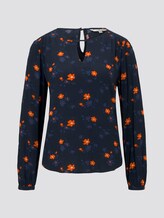 Blusenshirt mit Print - Frauen - navy orange flower design Blusenshirt mit Print - Frauen - navy orange flower design - 7 - TOM TAILOR