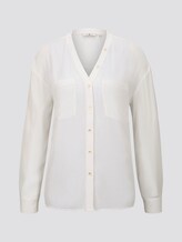 TOM TAILOR Damen Bluse mit Brusttaschen, weiß, unifarben, Gr.38