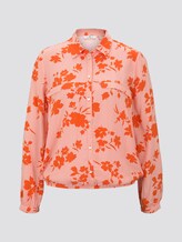 TOM TAILOR Damen Bluse mit Blumen-Print, orange, Gr.46