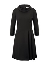 TOM TAILOR Damen Kleid mit Rollkragen, schwarz, unifarben, Gr.36
