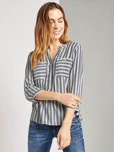 Gestreifte Bluse mit Taschen - Frauen - offwhite navy vertical stripe Gestreifte Bluse mit Taschen - Frauen - offwhite navy vertical stripe - 5 - TOM TAILOR