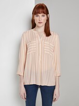 Gestreifte Bluse mit Taschen - Frauen - beige offwhite vertical stripe Gestreifte Bluse mit Taschen - Frauen - beige offwhite vertical stripe - 1 - TOM TAILOR