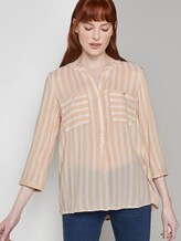 Gestreifte Bluse mit Taschen - Frauen - beige offwhite vertical stripe Gestreifte Bluse mit Taschen - Frauen - beige offwhite vertical stripe - 5 - TOM TAILOR