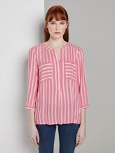 Striped blouse with pockets - Women - pink white vertical stripe Striped blouse with pockets - Women - pink white vertical stripe - 1 - TOM TAILOR