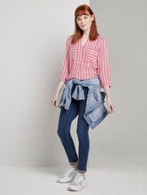 Striped blouse with pockets - Women - pink white vertical stripe Striped blouse with pockets - Women - pink white vertical stripe - 3 - TOM TAILOR