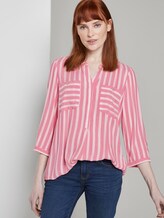 Striped blouse with pockets - Women - pink white vertical stripe Striped blouse with pockets - Women - pink white vertical stripe - 5 - TOM TAILOR