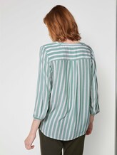 Gestreifte Bluse mit Taschen - Frauen - green offwhite vertical stripe Gestreifte Bluse mit Taschen - Frauen - green offwhite vertical stripe - 2 - TOM TAILOR
