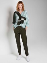 Gestreifte Bluse mit Taschen - Frauen - green offwhite vertical stripe Gestreifte Bluse mit Taschen - Frauen - green offwhite vertical stripe - 3 - TOM TAILOR