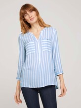 Gestreifte Bluse mit Taschen - Frauen - chambre white vertical stripe Gestreifte Bluse mit Taschen - Frauen - chambre white vertical stripe - 1 - TOM TAILOR