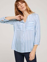 Gestreifte Bluse mit Taschen - Frauen - chambre white vertical stripe Gestreifte Bluse mit Taschen - Frauen - chambre white vertical stripe - 5 - TOM TAILOR