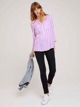 Gestreifte Bluse mit Taschen - Frauen - lilac white vertical stripe Gestreifte Bluse mit Taschen - Frauen - lilac white vertical stripe - 3 - TOM TAILOR