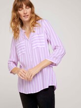 Gestreifte Bluse mit Taschen - Frauen - lilac white vertical stripe Gestreifte Bluse mit Taschen - Frauen - lilac white vertical stripe - 5 - TOM TAILOR
