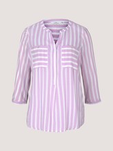 Gestreifte Bluse mit Taschen - Frauen - lilac white vertical stripe Gestreifte Bluse mit Taschen - Frauen - lilac white vertical stripe - 7 - TOM TAILOR