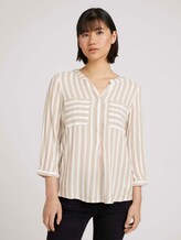 Gestreifte Bluse mit Taschen - Frauen - beige offwhite stripe Gestreifte Bluse mit Taschen - Frauen - beige offwhite stripe - 1 - TOM TAILOR