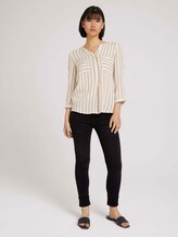 Gestreifte Bluse mit Taschen - Frauen - beige offwhite stripe Gestreifte Bluse mit Taschen - Frauen - beige offwhite stripe - 3 - TOM TAILOR