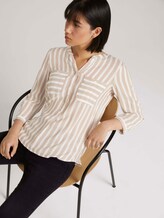 Gestreifte Bluse mit Taschen - Frauen - beige offwhite stripe Gestreifte Bluse mit Taschen - Frauen - beige offwhite stripe - 5 - TOM TAILOR