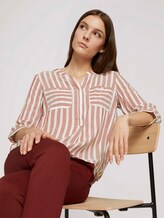 Gestreifte Bluse mit Taschen - Frauen - maroon red offwhite stripe Gestreifte Bluse mit Taschen - Frauen - maroon red offwhite stripe - 5 - TOM TAILOR