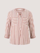 Gestreifte Bluse mit Taschen - Frauen - maroon red offwhite stripe Gestreifte Bluse mit Taschen - Frauen - maroon red offwhite stripe - 7 - TOM TAILOR