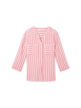 TOM TAILOR Damen Gestreifte Bluse mit Taschen, rosa, Streifenmuster, Gr. 40