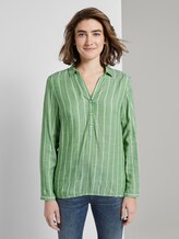 Gestreifte Bluse mit Kragen - Frauen - green stripe vertical Gestreifte Bluse mit Kragen - Frauen - green stripe vertical - 1 - TOM TAILOR